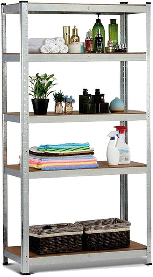 Utilia KIT SCAFFALE IN METALLO ZINCATO E MDF cm. 90x45x200 h