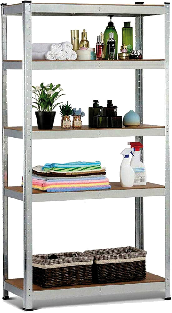 Utilia KIT SCAFFALE IN METALLO ZINCATO E MDF cm. 90x45x200 h