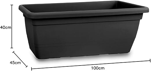 FIORIERA RETTANGOLARE 'ANTHEA' cm 100x45x40h - Col. Antracite