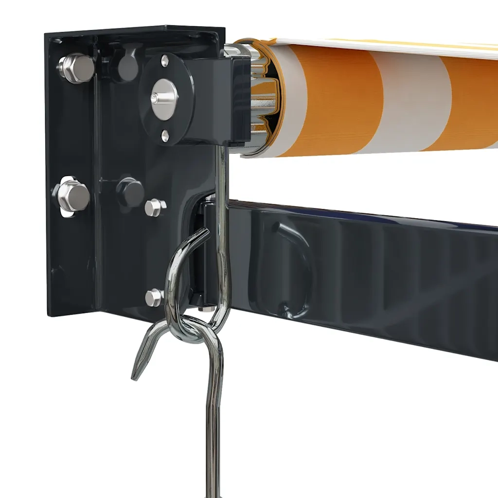 Tenda Retrattile Gialla e Bianca 3x2,5 m in Tessuto e Alluminio