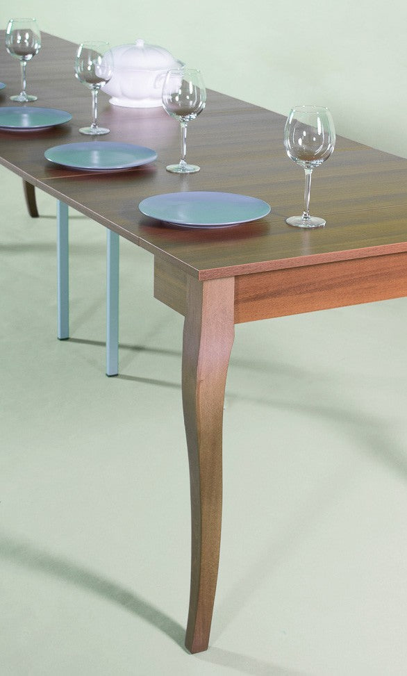 Consolle Allungabile in Legno H77x48x90/308cm Olanda Noce Classica