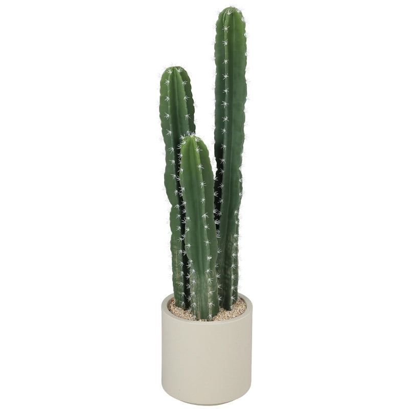 Pianta di cactus artificiale, grande, 95 cm, con vaso, sembra vera, per casa, ufficio, verde