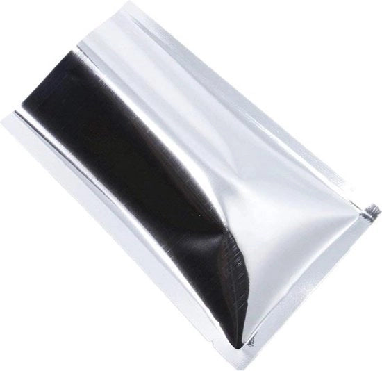 200 sacchetti di plastica a vuoto sigillabili con pellicola Mylar - apertura superiore - sacchetti sigillabili a caldo - confezione alimentare - chiusura a strappo - argento - 15 x 22 cm