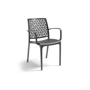 SEDIA IN POLIPROPILENE 'NINFA ARMCHAIR' grafite  - BICA
