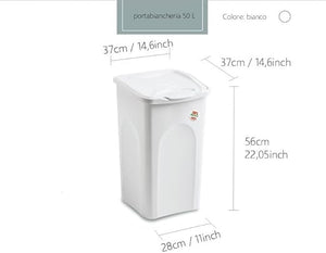 PORTABIANCHERIA TUTTO CHIUSO 'PRIMAVERA' Lt.50 cm 37 x 37 x H 56 bianco  - STEFANPLAST