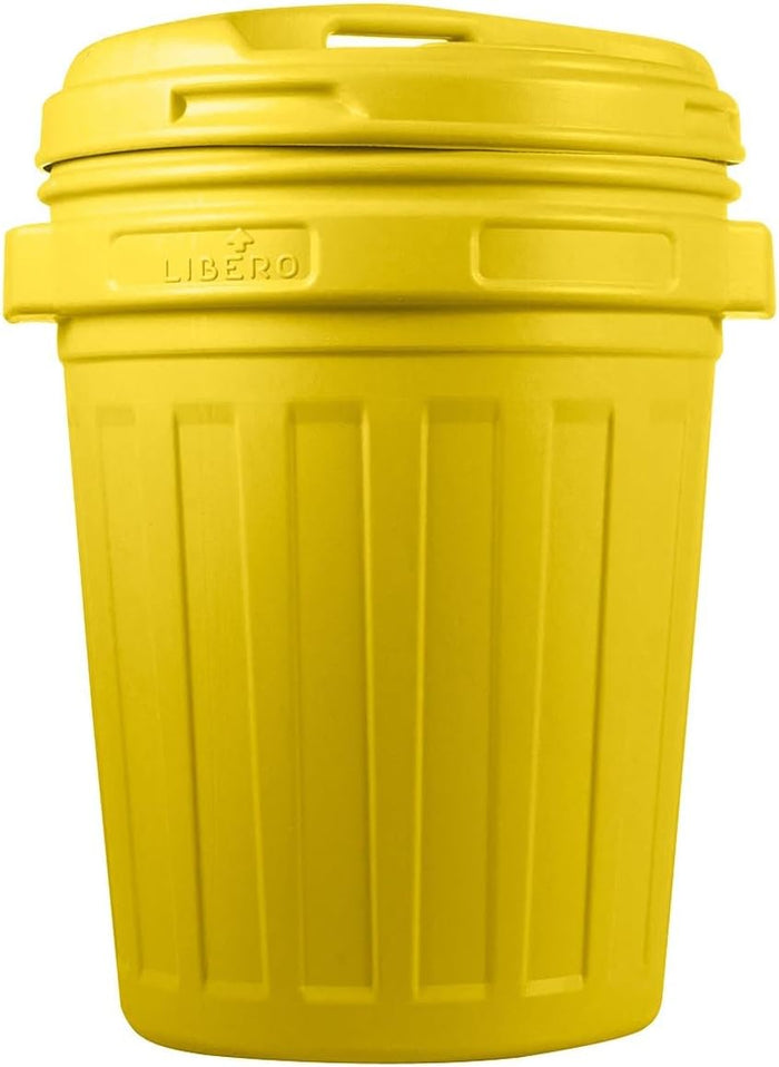 BIDONE CON COPERCHIO A VITE LT.70  lt.70 colore giallo, cm.50x68h.