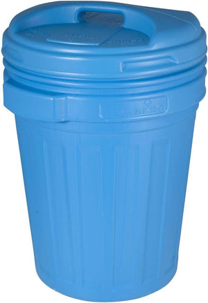 BIDONE CON COPERCHIO A VITE LT.70  lt.70 colore blu, cm.50x68h.