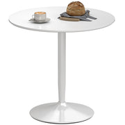 Tavolo da pranzo rotondo per 2 persone ¨C zephmum ¨C bianco, acciaio, ?80x75 cm