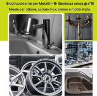 Sidol Lucidante per Metalli 150 ml – Pulitore e Brillantante di Henkel per Rame, Ottone, Cromo e Acciaio Inox – Cura Metallo Senza Graffi per Casa e Cucina