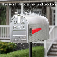Cassetta postale americana in acciaio zincato grigio con materiale di montaggio
