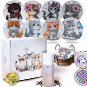 Kit di fissaggio per diamanti 8 pezzi con kit di protezione aggiuntiva - Fissaggi per diamanti per gatti con scatola - Set DIY per adulti