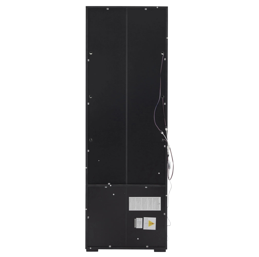 Vetrina espositiva in MDF con LED controllabile via app; 3 cassetti; 60 x 35 x 180 cm; nera