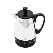 Trade Shop - Timer Da Cucina Meccanico A Forma Di Teiera Cromato Cottura Alimenti -