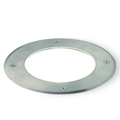 Faro Calpestabile da Incasso Tondo a Pavimento Colore Acciaio da Esterno Line Route Livos