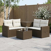 Set di divani 6 pz Marrone e Bianco Crema 3447454