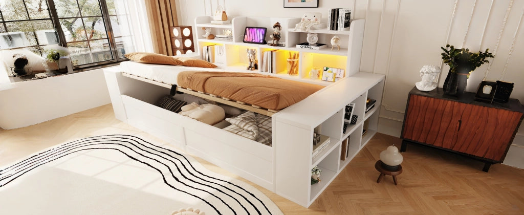 divano letto multifunzione mdf bianco 110 x 230 cm