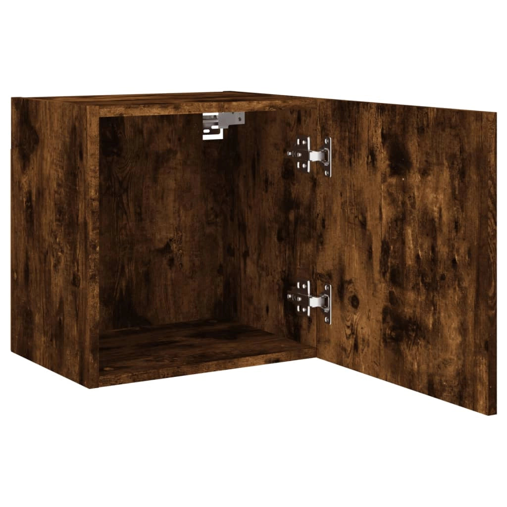 Mobile TV multimediale da parete mensola TV credenza TV per sala da pranzo soggiorno camera da letto 2 pezzi rovere affumicato 40,5 x 30 x 40 cm legno ingegnerizzato marrone 02_0028984