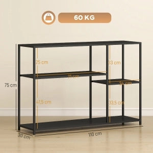 TAVOLO CONSOLLE 110x30x75 cm in acciaio nero