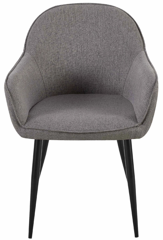 Set di 2 sedie da pranzo in tessuto Boise grigio scuro