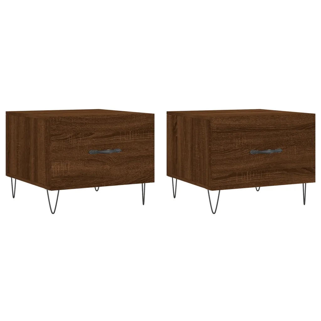 Tavolini Salotto 2 pz Rovere Marrone 50x50x40 Legno Multistratocod mxl 104526