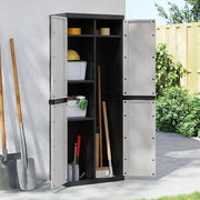 Armadio da Esterno Grigio e Nero 65x37x165 cm in PP 364200