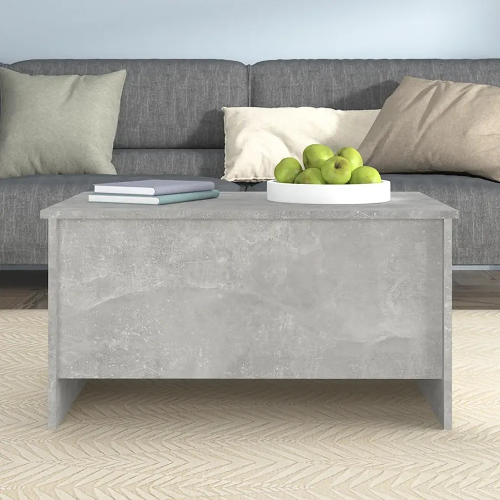 Tavolino Grigio Cemento 80x55,5x41,5 cm in Legno Multistrato 809678