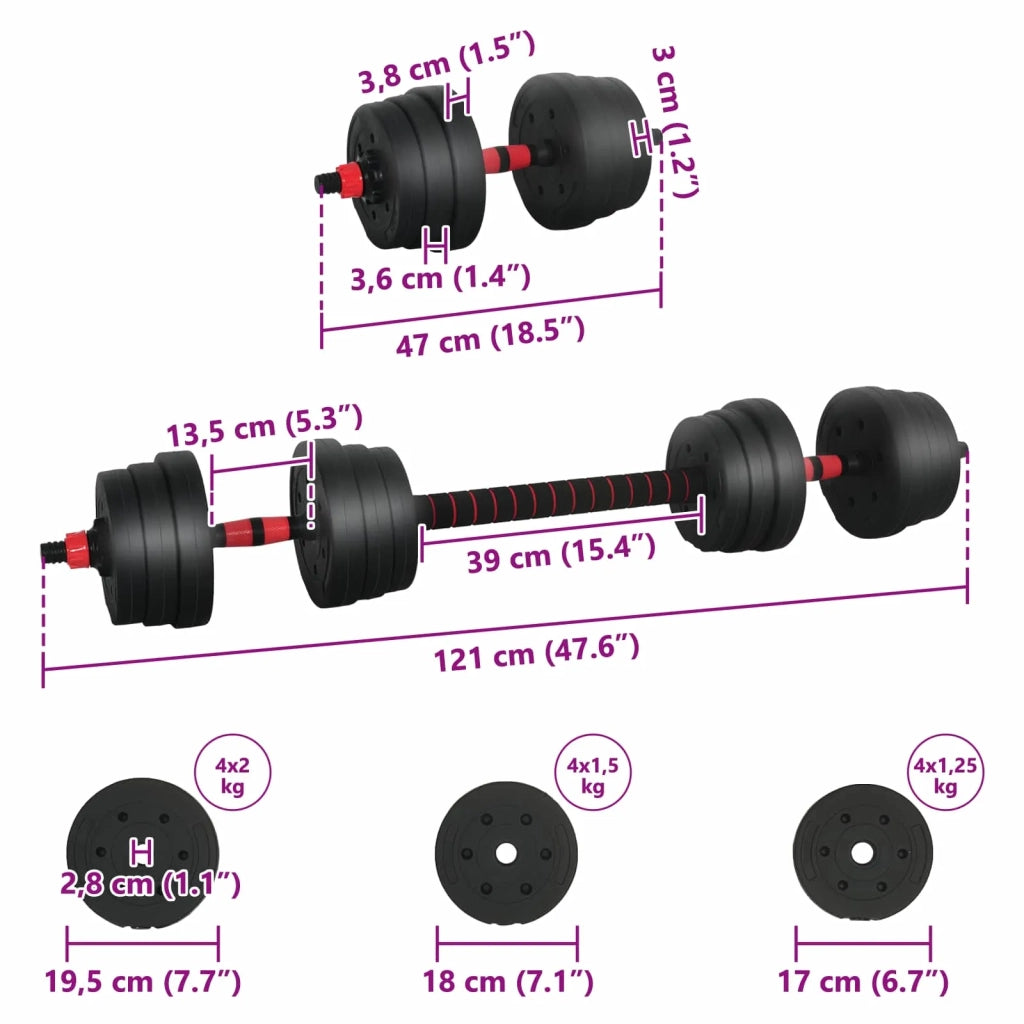 Set di Manubri 2-in-1 30kg Nero e Rosso CFW7567611