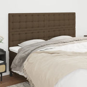Testiera-Testata-Testiera Decorativa Marrone Scuro 200x5x118/128 cm Tessuto 609236