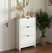 Scarpiera bianca a 3 cassetti, 72 x 26 x 112 cm