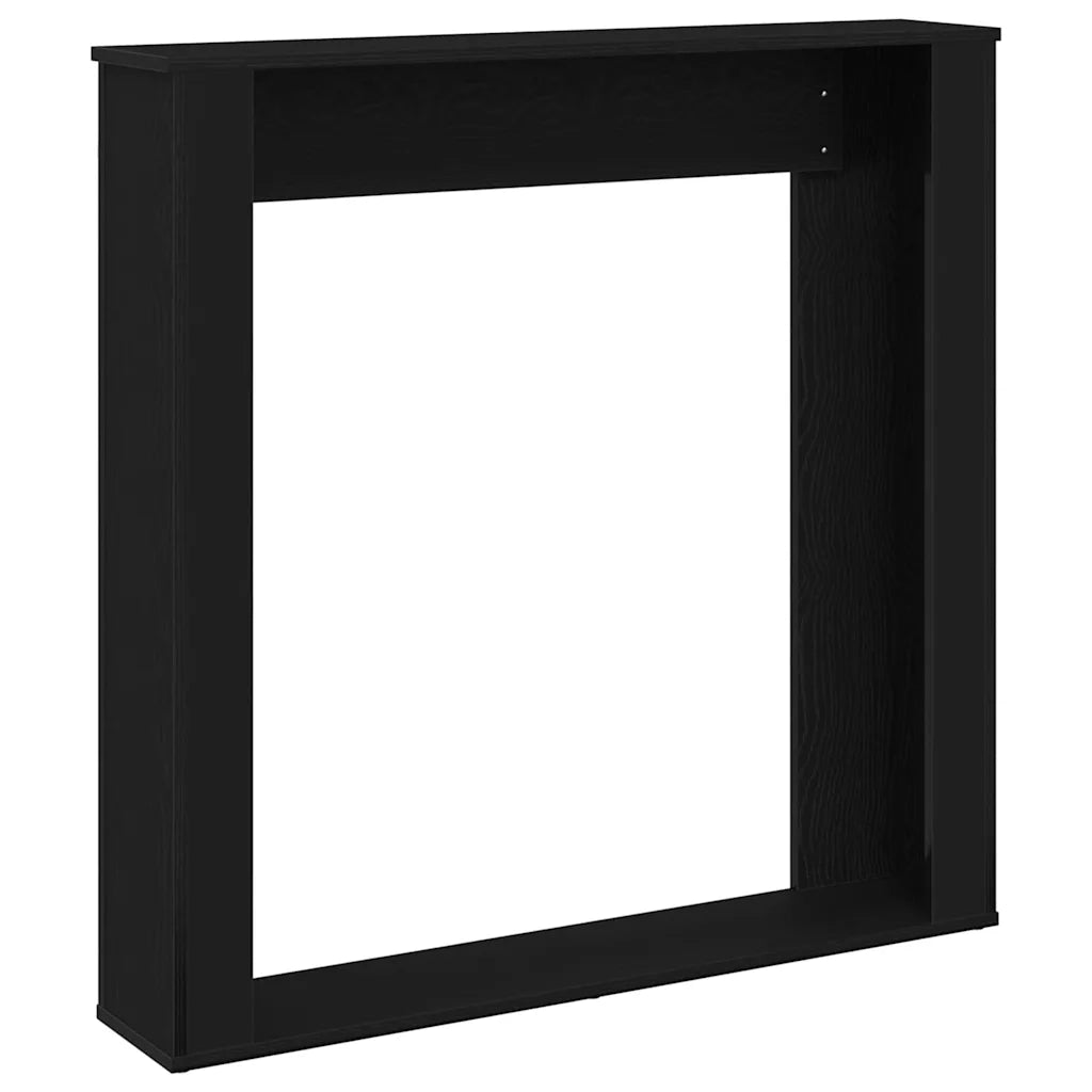 Cornice per Camino-Rivestimento per Camino Rovere Nero 100x20x100 cm in Truciolato