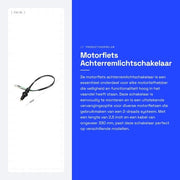 Achterremlichtschakelaar per motocicletta - sostituzione - nero - sistema a 2 fili - adatto per diverse moto - cavo lungo 330 mm