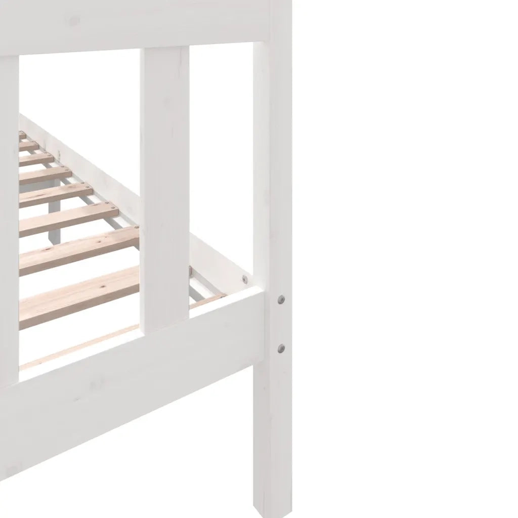 Giroletto-Struttura Letto Bianco in Legno Massello di Pino 160x200 cm 560206