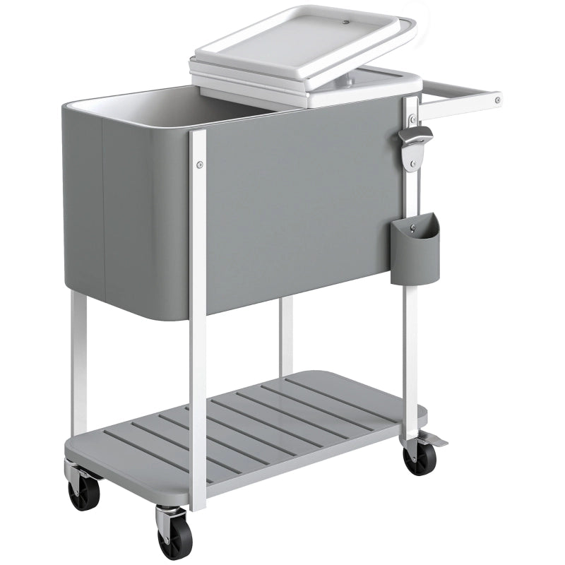 CARRELLO REFRIGERATO 56 L 84x38x83 cm Grigio in plastica con ruote
