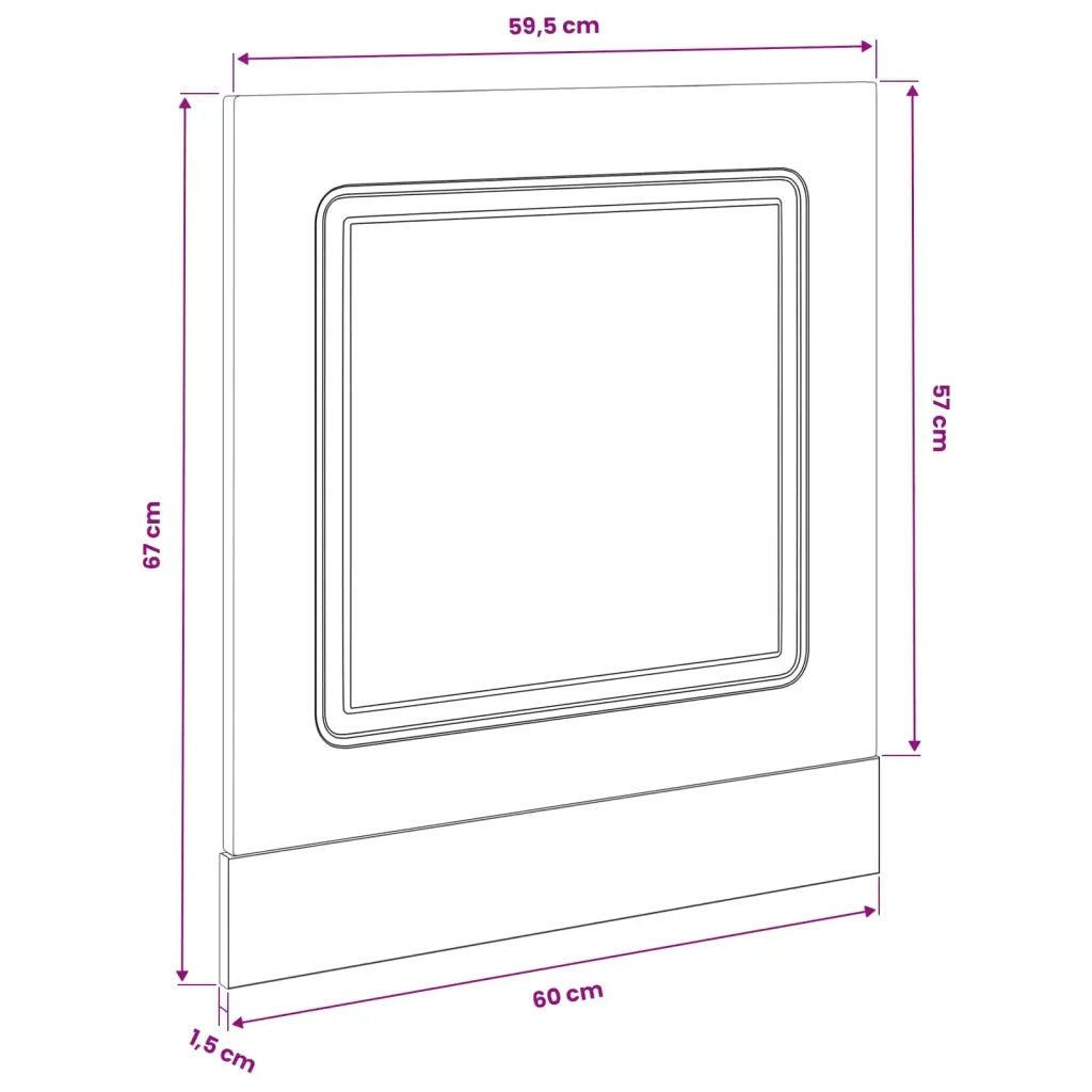 Pannello lavastoviglie Kalmar Rovere Nero 60 x 1,5 x 57 cm