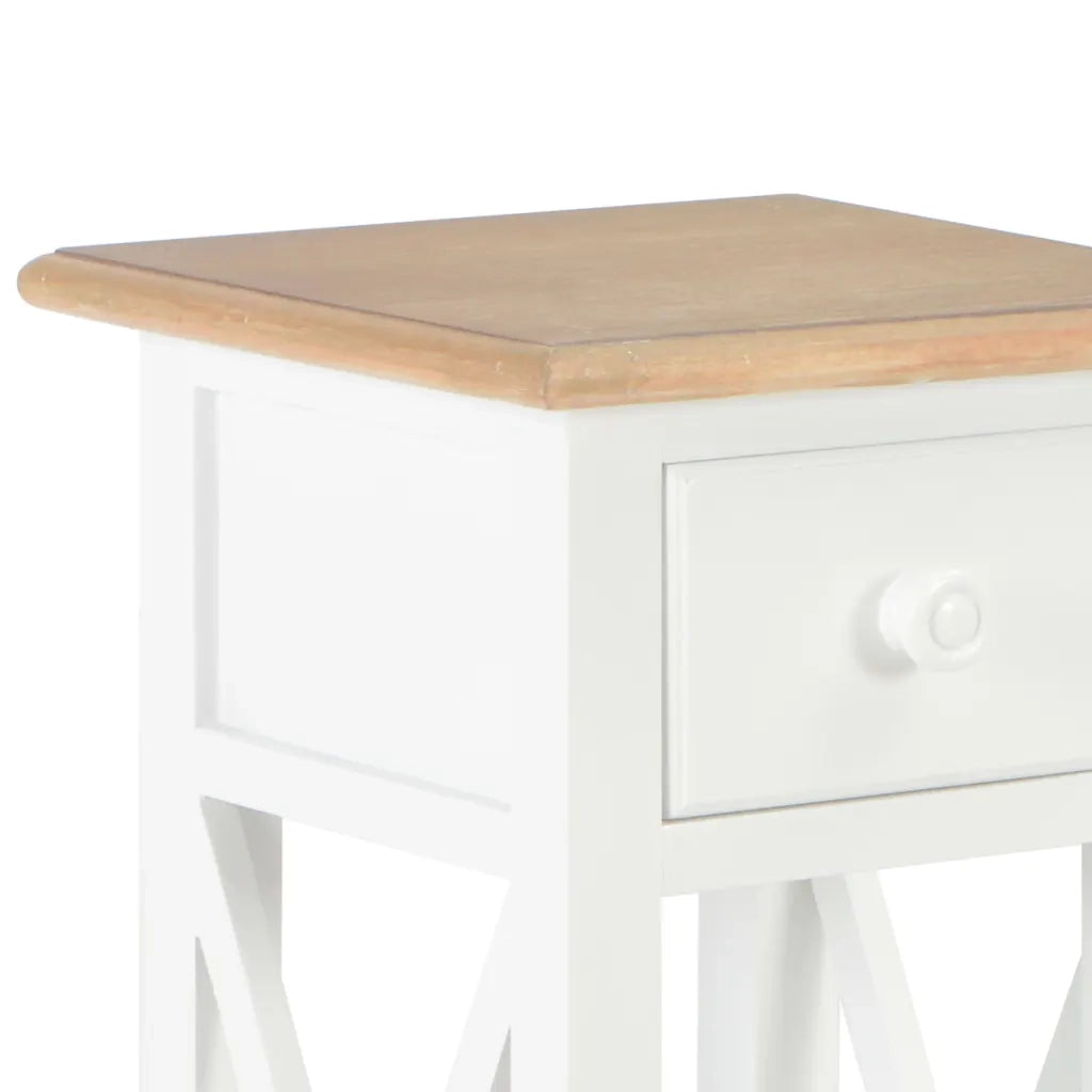 280057 Tavolino Laterale Bianco 27x27x65,5 cm in Legno cod mxl 18719