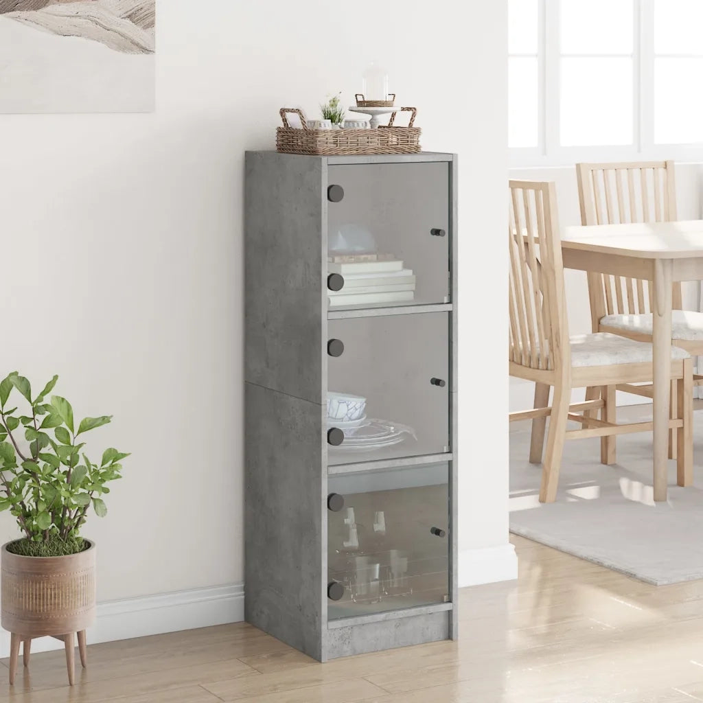 Credenza con Ante in Vetro Grigio Cemento 35x37x109 cmcod mxl 87133