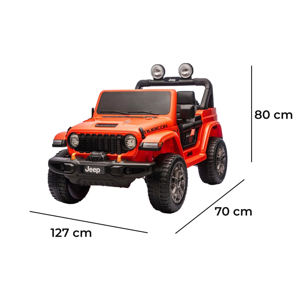 Macchina Elettrica per Bambini Jeep Wrangler Rubicon 12V con Telecomando Arancione
