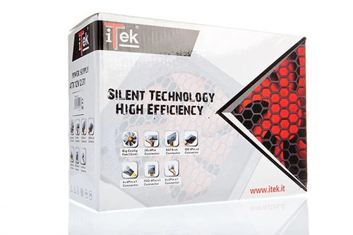 itek DESERT 650 alimentatore per computer 650 W 20+4 pin ATX ATX Nero, Rosso