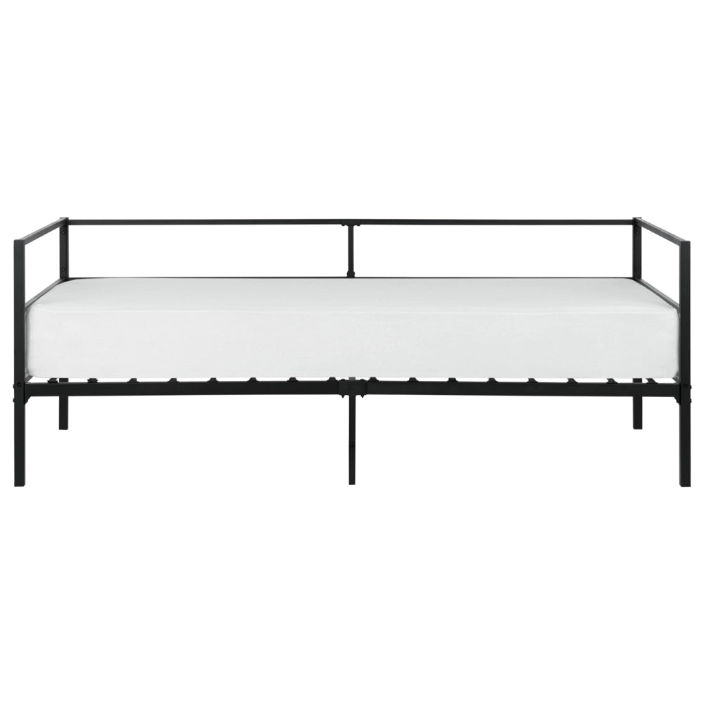 Letto in metallo nero UE singolo 90 x 200 cm 3ft stile industriale moderno con doghe integrate
