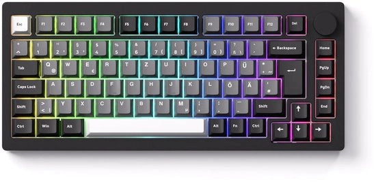 Tastiera meccanica da gaming - layout QWERTY - nero/grigio
