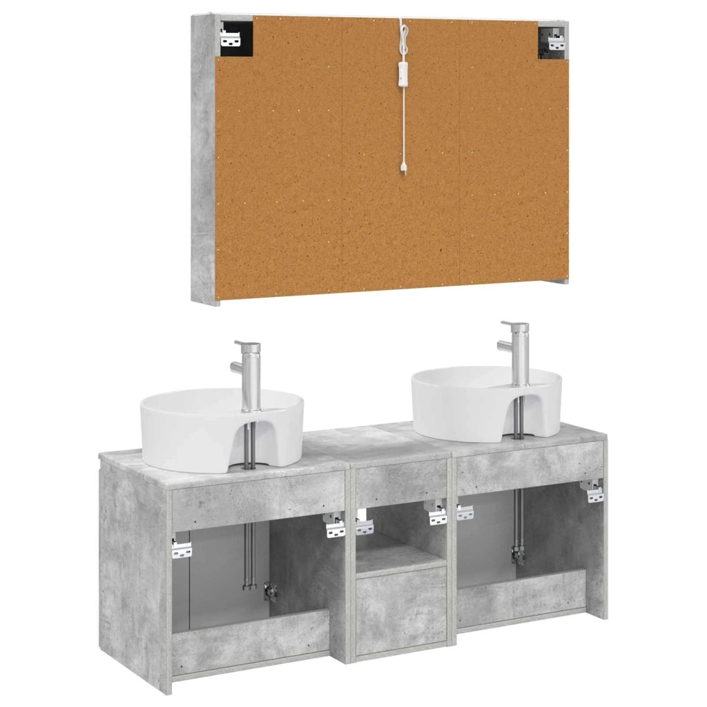 Set di Armadi da Bagno 4 pcs Grigio Cemento 3406466