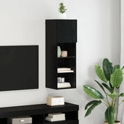 Mobile TV da parete-Mobile TV a Muro-Credenza TV Rovere Nero 30,5 x 30 x 90 cm 925522