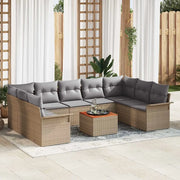 Set Divano da Giardino 10 pcs Beige e Grigio Chiaro polyrattan 3356040