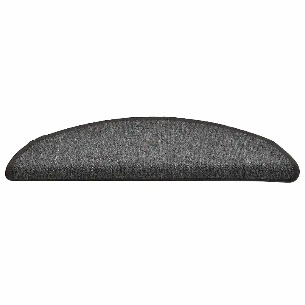 Tappetini per scale 30 pz | Gradini per Scale 56x17x3 cm Grigio scuro Semicircolari