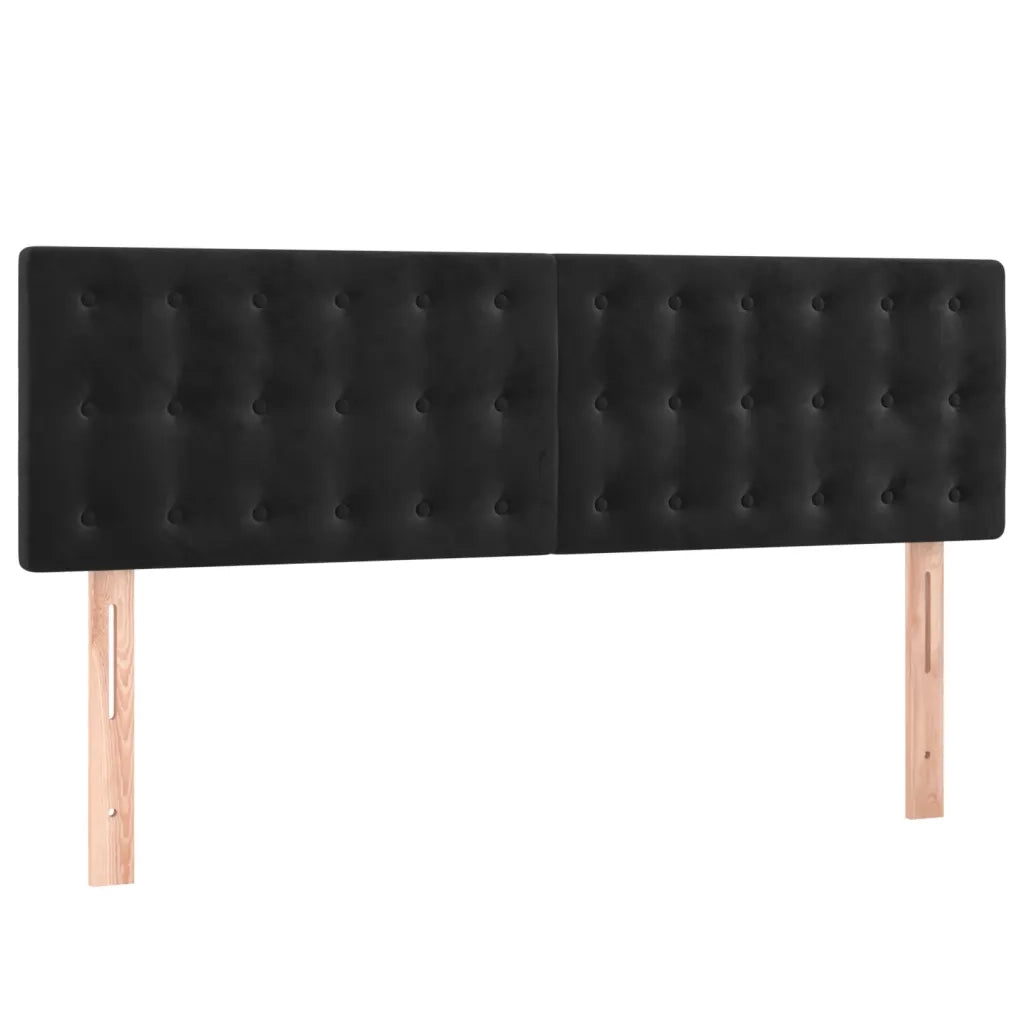 Giroletto a Molle con Materasso Nero 140x200 cm in Velluto 3141547