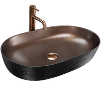 Lavabo Da Appoggio In Ceramica Cleo 61 Copper Bush / Black -rea