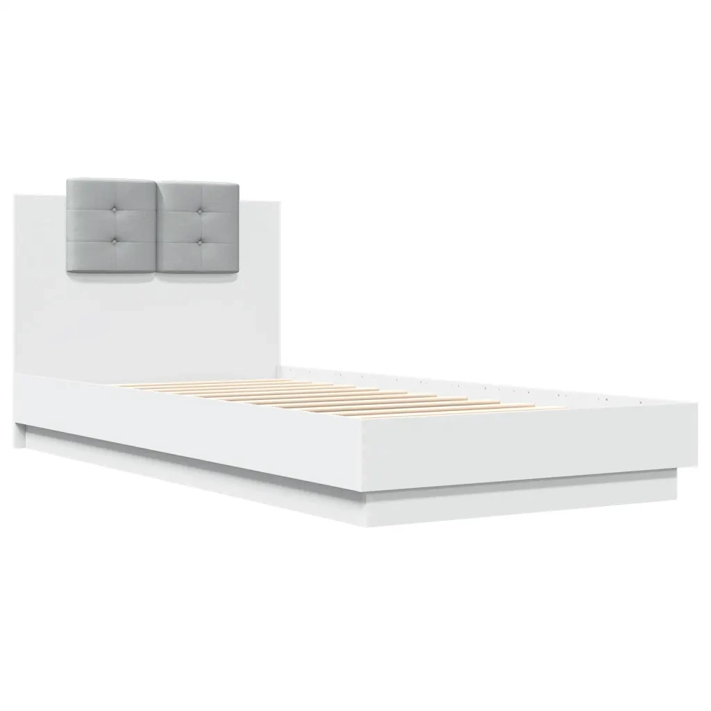 Giroletto con Testiera e LED Bianco 90x200 cm 3210031