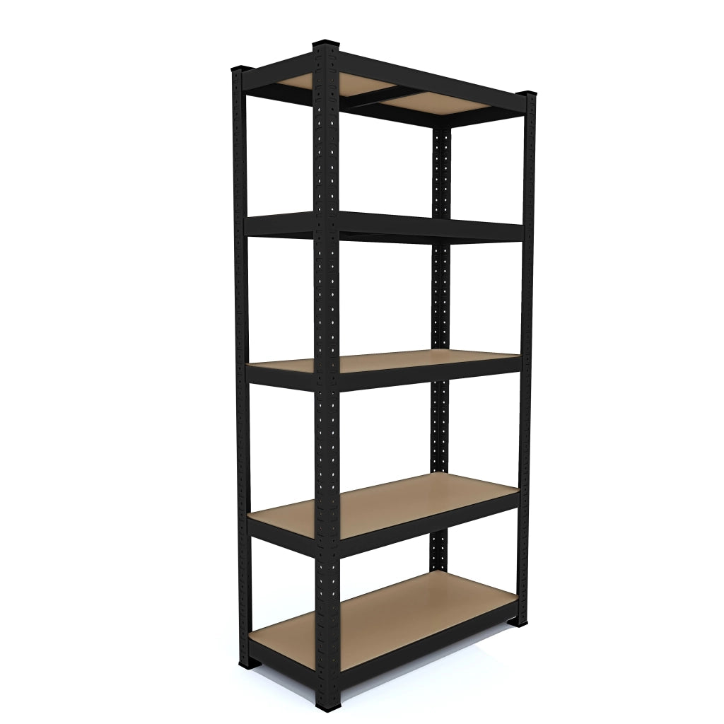 2 Scaffali In Metallo E MDF Ad Alta Portata Fino A 875 Kg Con 5 Ripiani Regolabili Ideale Per Garage Officina Cantina Magazzino Capannone Design Modulare 180 X 90 X 40 Cm Nero