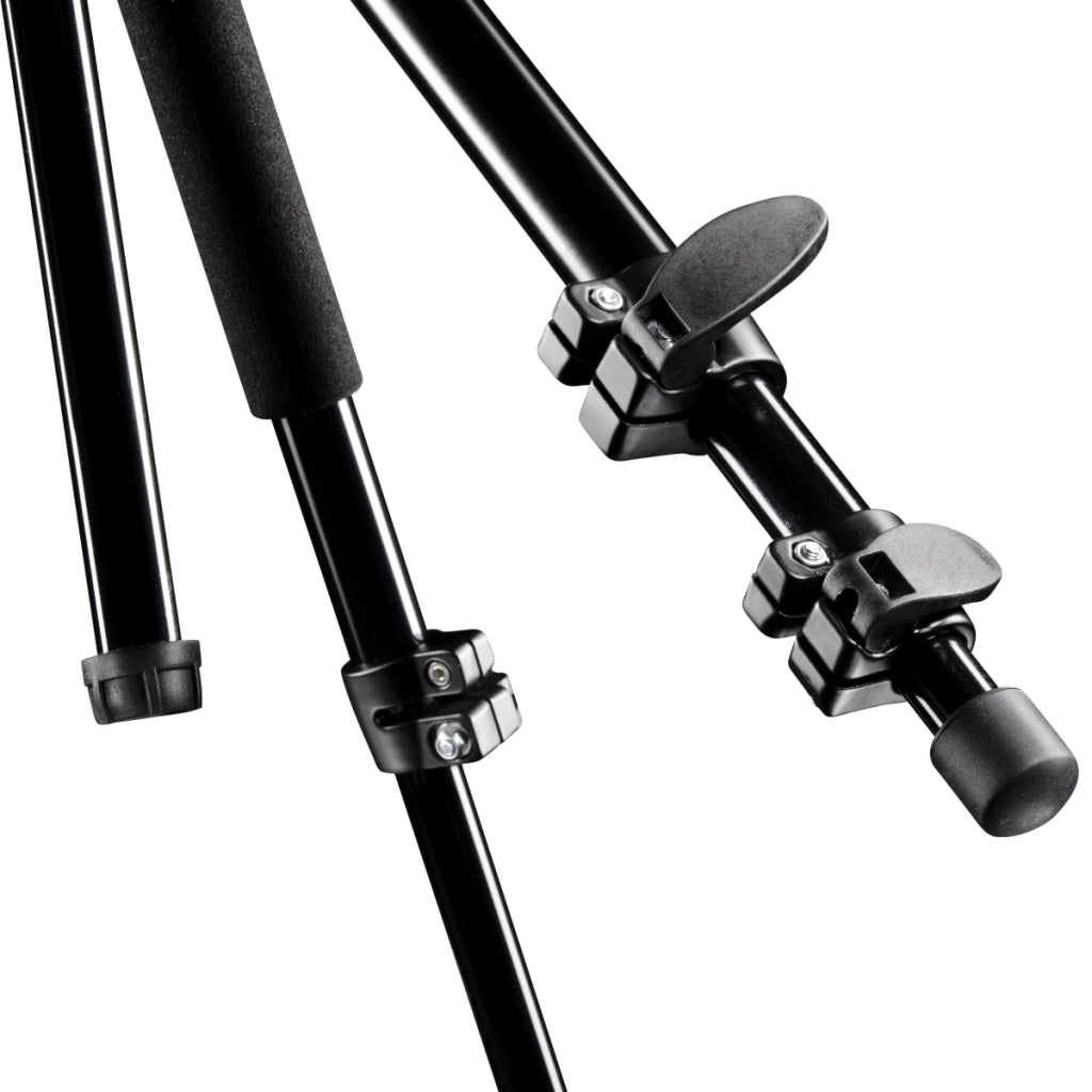 Mantona Basic Scout Max Set Treppiede fotografico, treppiede per fotocamera fino a 160 cm + braccio di estensione, testa a sfera colonna centrale reversibile