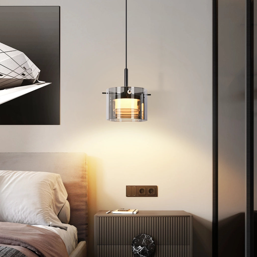 ZMH Lampada a Sospensione Vetro 1 Luce 140 cm LED Altezza Regolabile per Sala da Pranzo Soggiorno Camera da Letto